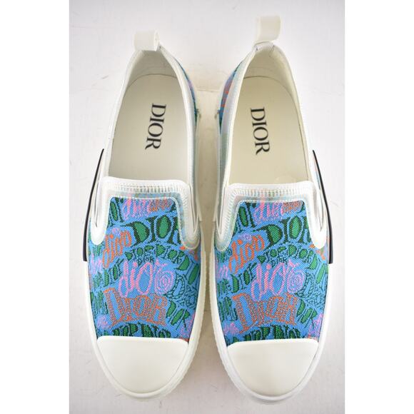 Dior Mens B23 Shawn Stussy Multicolor Logo Low Top Slip On Flat Sneaker 44 11 - Picture 3 of 13